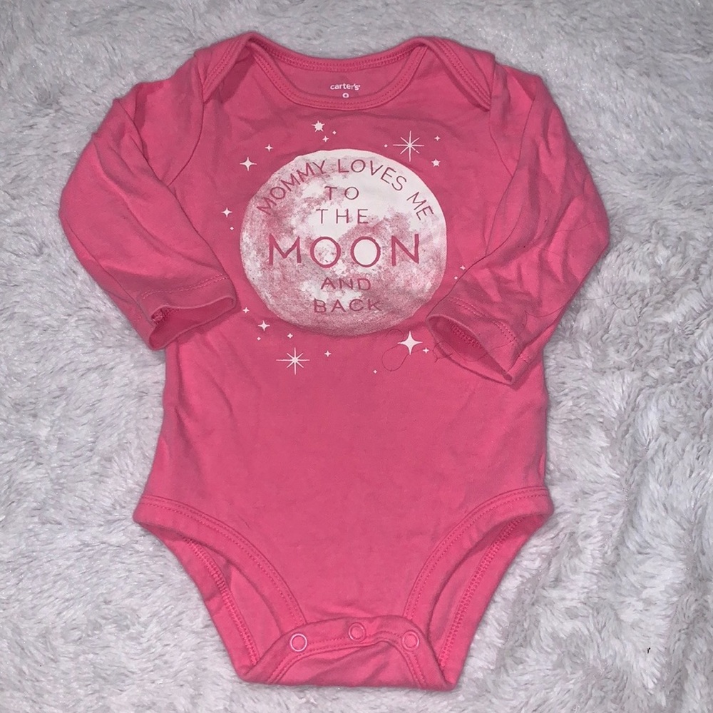 (3 for $10) Carter’s pink 9 month bodysuit long sleeve baby girl clothing